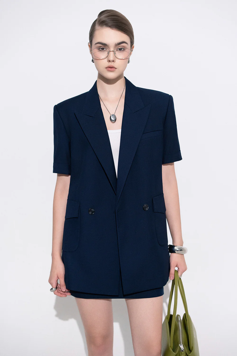 Aroi A-line Side Pocket Twill Mini Skirt