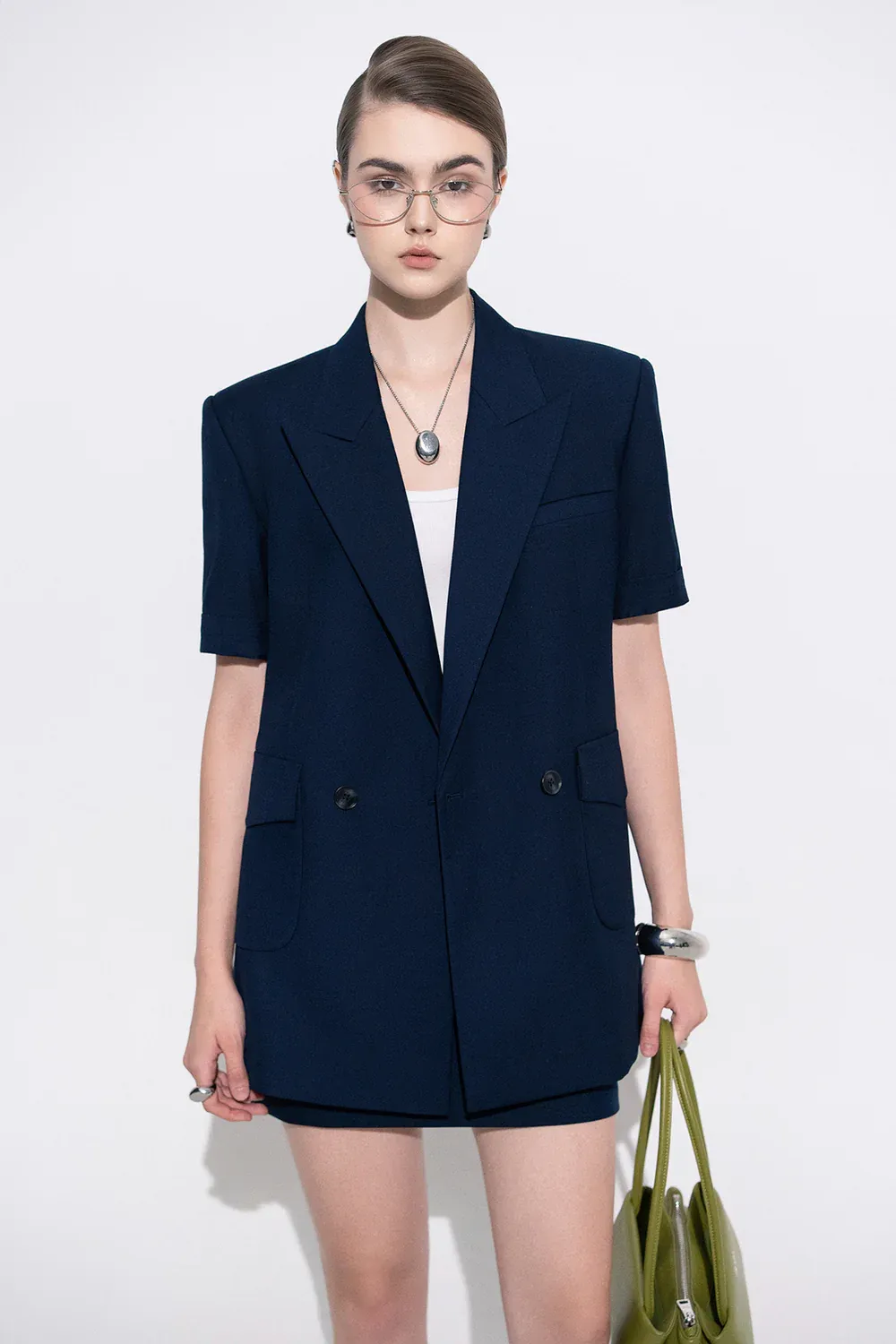 Aroi A-line Side Pocket Twill Mini Skirt