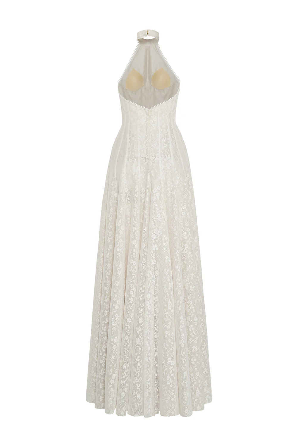 Aurelia A-line Halter Neck Lace Floor Length Dress