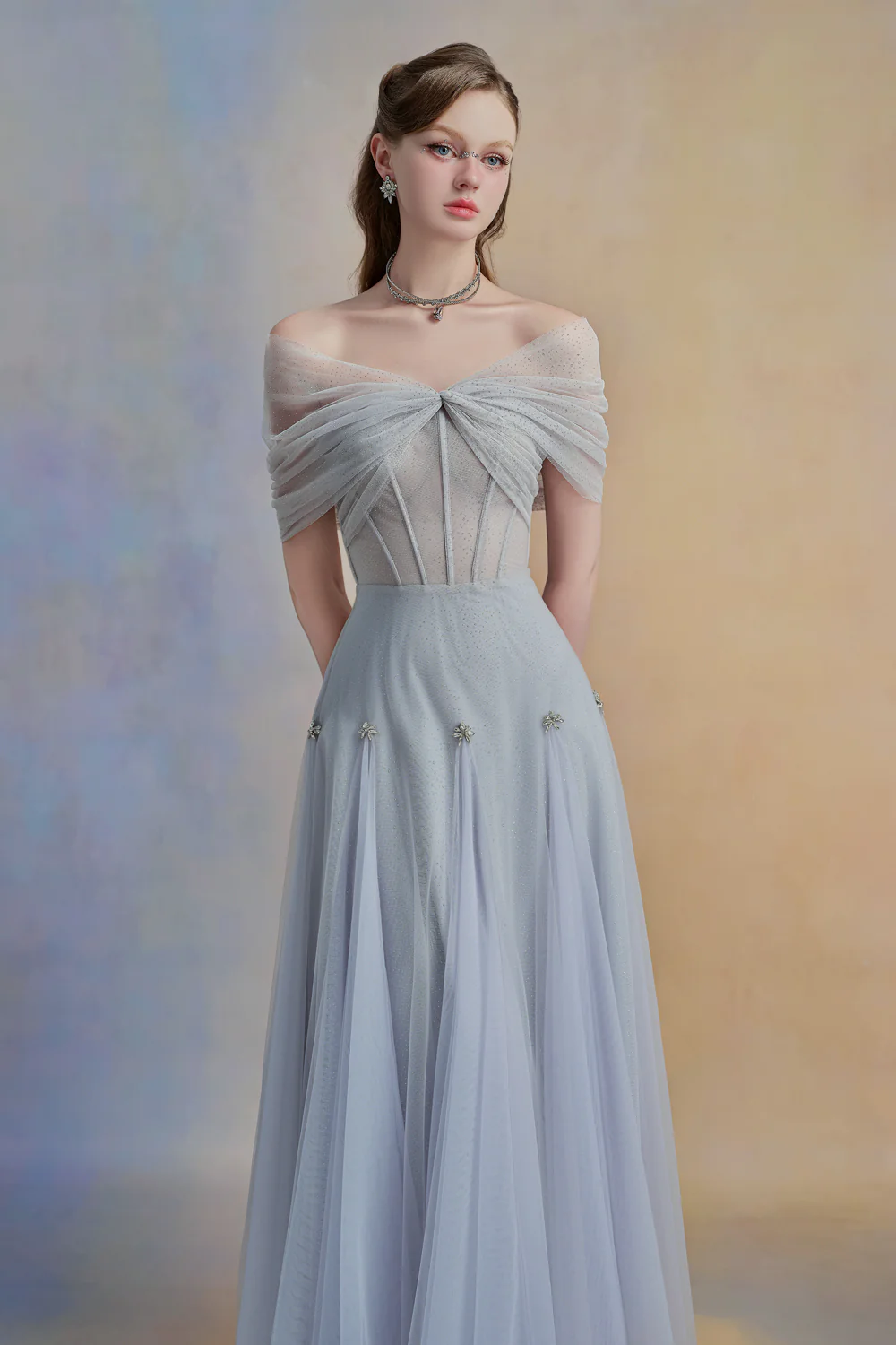 Iriséa A-line Corset Waist Tulle Ankle Length Dress