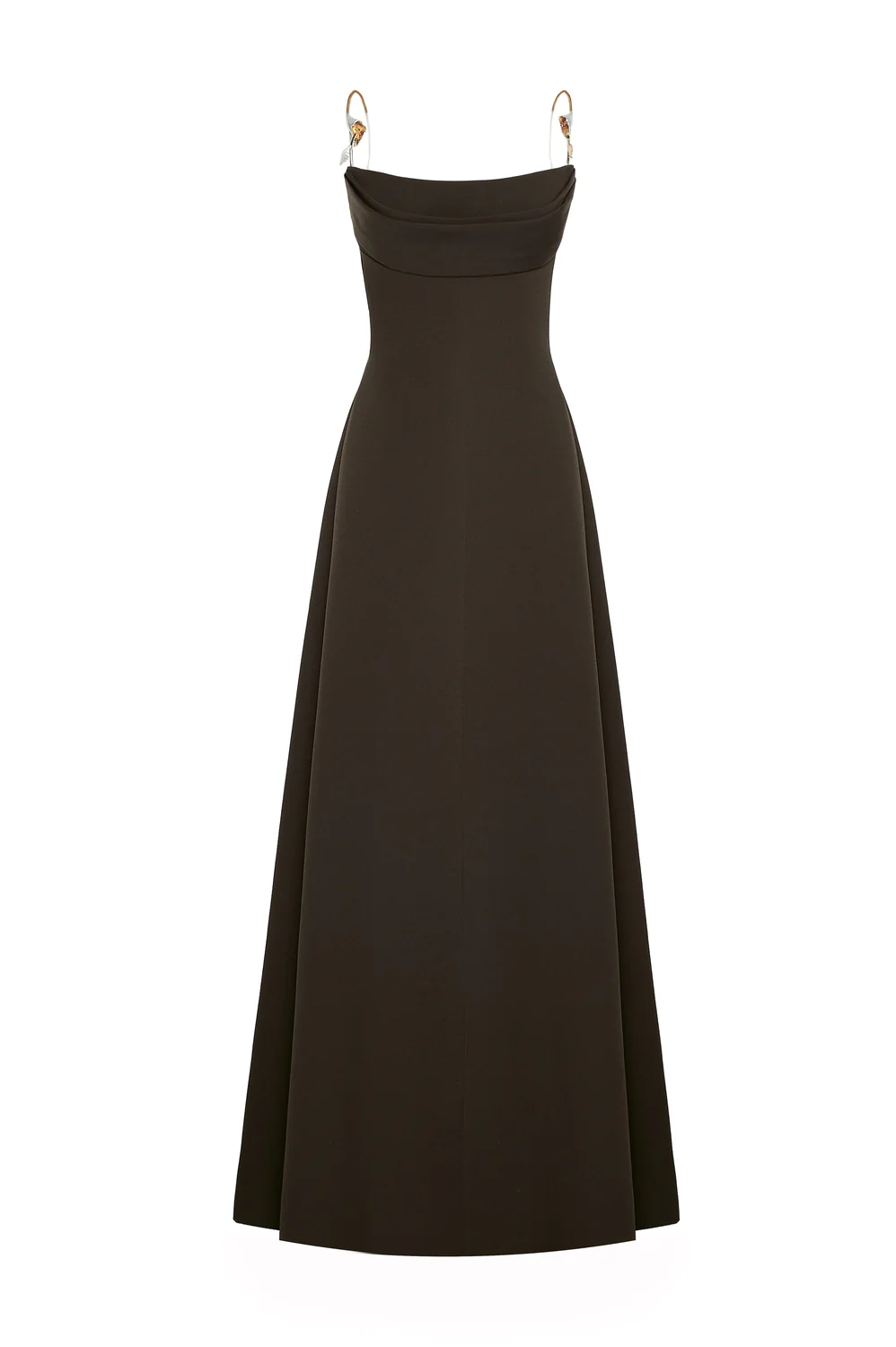 Lirien A-line Cowl Neck Crepe Floor Length Dress