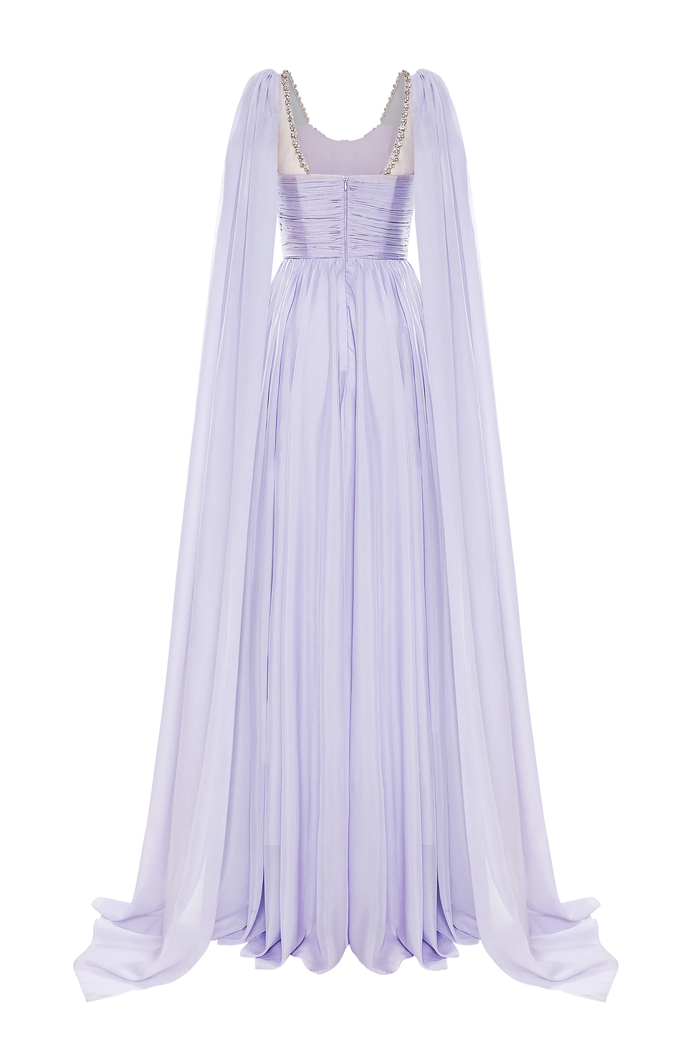 Violette A-line Scoop Neck Silk Blend Maxi Dress