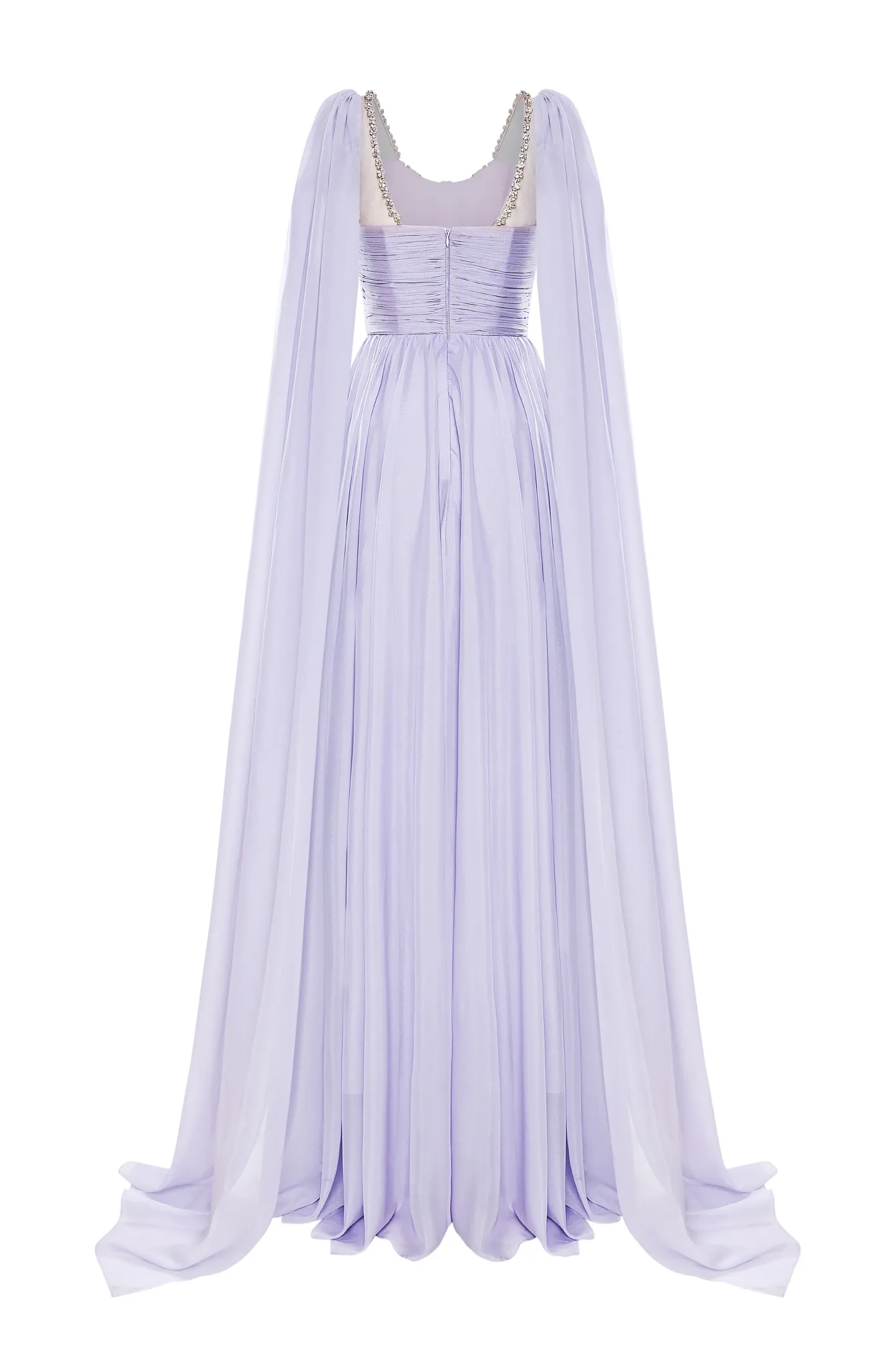 Violette A-line Scoop Neck Silk Blend Maxi Dress