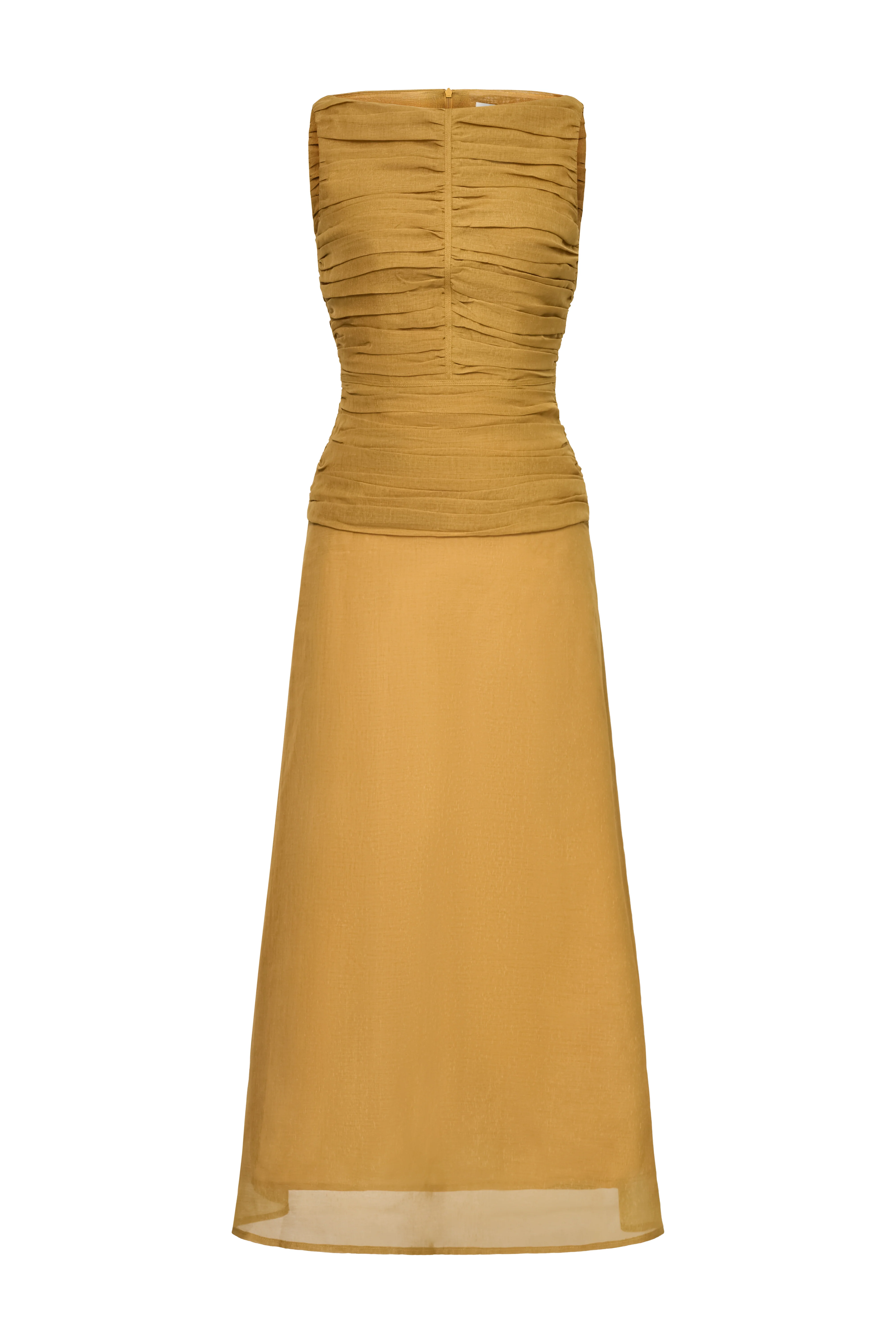 Cora A-line Cape Shoulder Floss Silk Maxi Dress