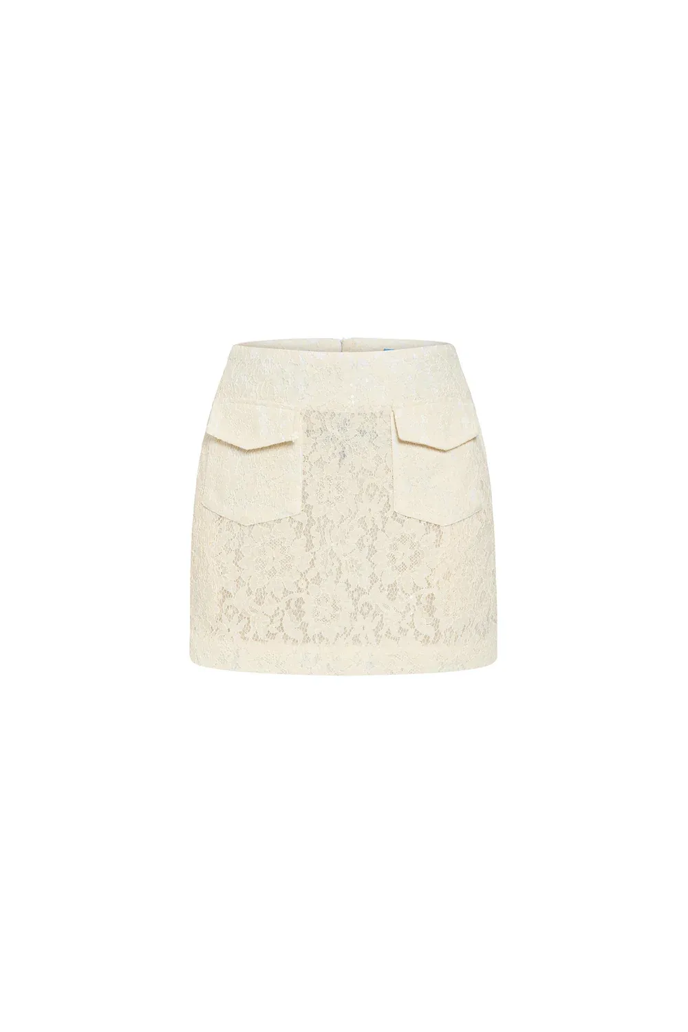 Eiry A-line Flap Pocket Lace Mini Skirt