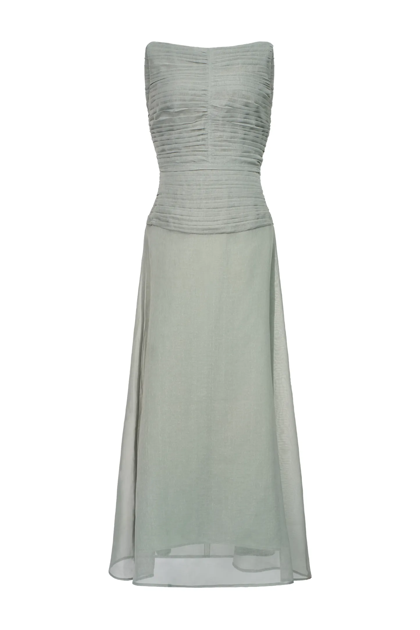 Cora A-line Cape Shoulder Floss Silk Maxi Dress