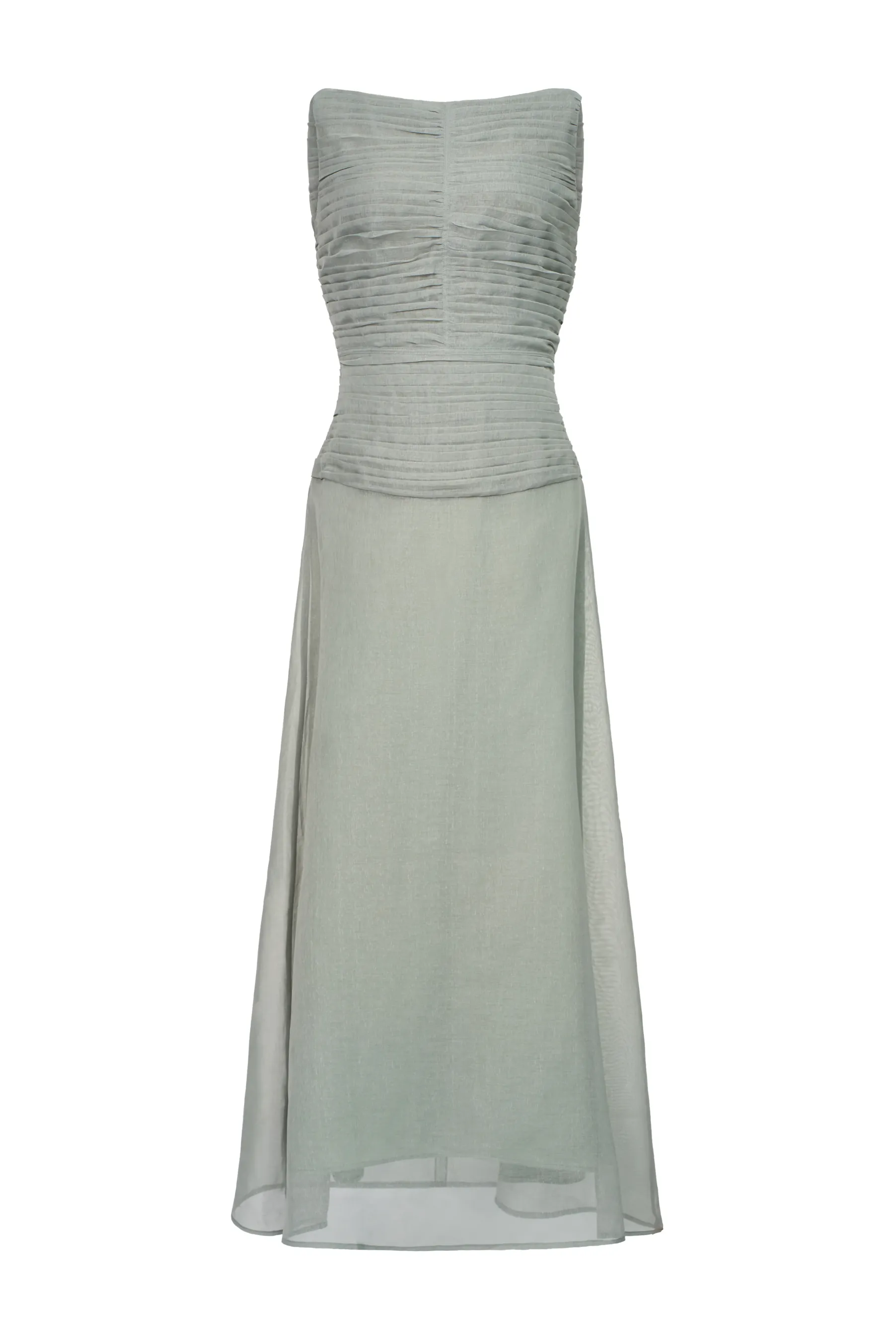 Cora A-line Cape Shoulder Floss Silk Maxi Dress