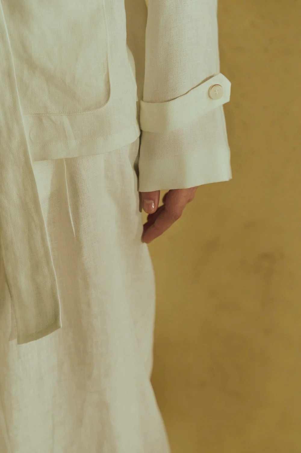 Desert Straight Peter Pan Collar Linen Shirt