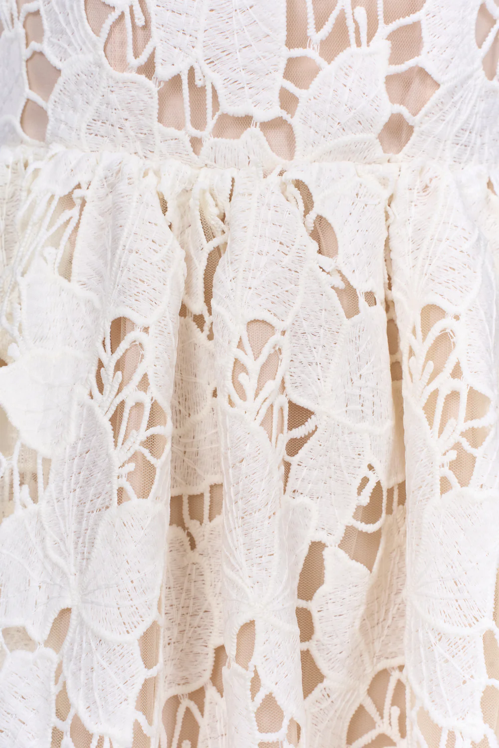 Amy A-line Straight Across Neck Lace Ankle Length Dress