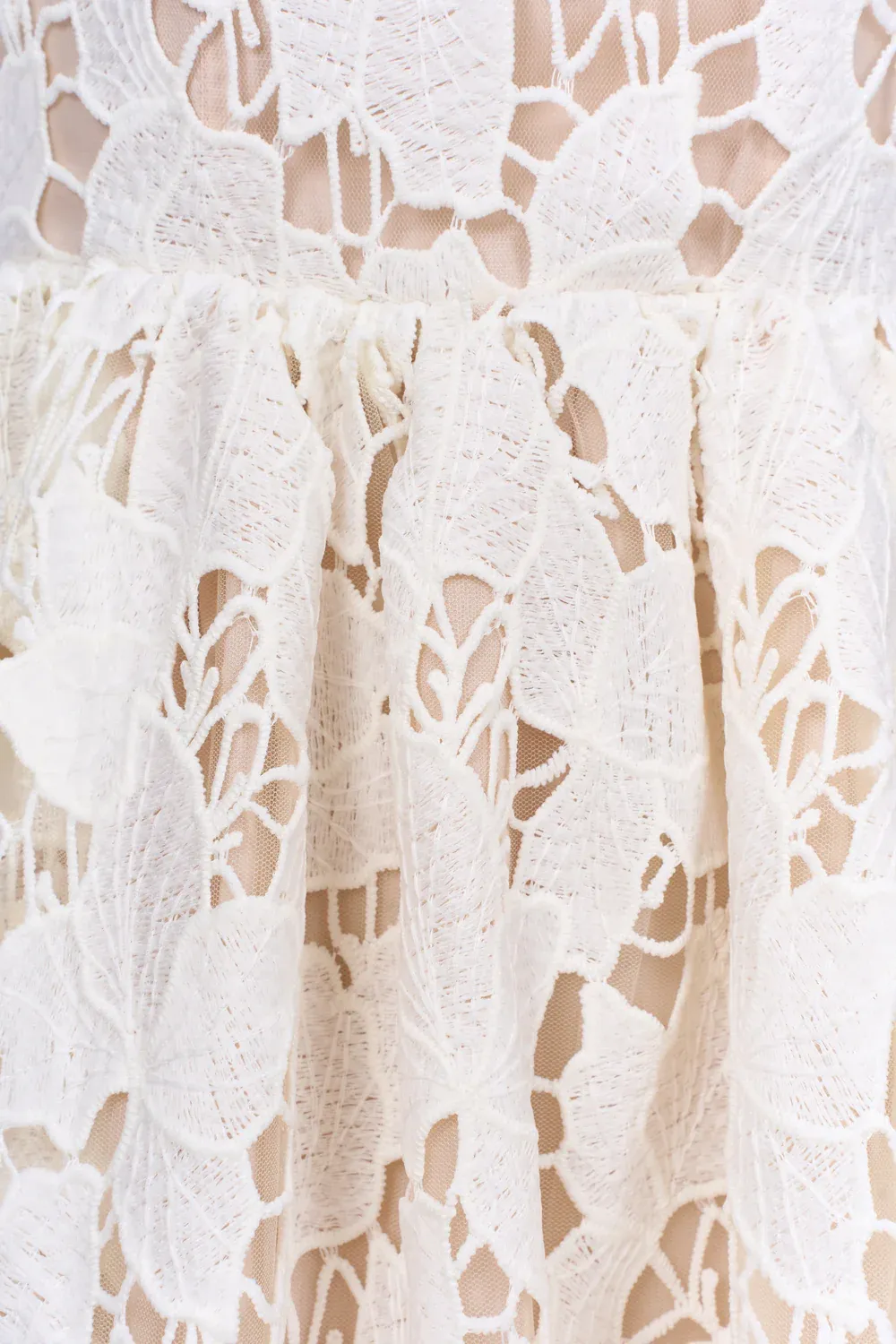 Amy A-line Straight Across Neck Lace Ankle Length Dress