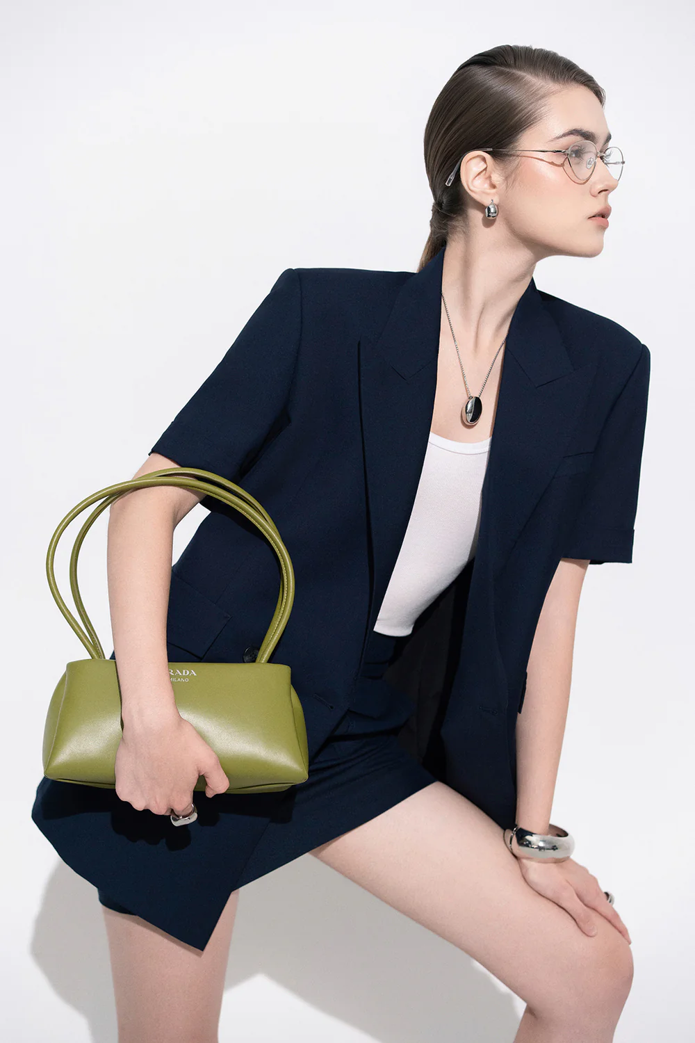 Aroi A-line Side Pocket Twill Mini Skirt