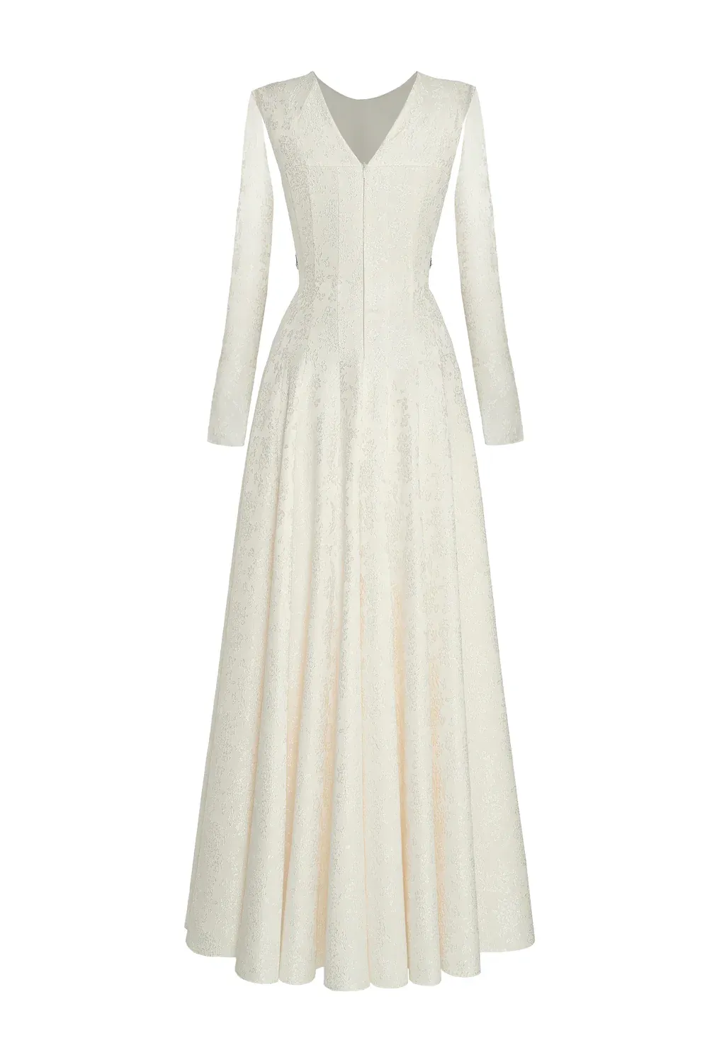 Velithia A-line Boat Neck Lace Floor Length Dress