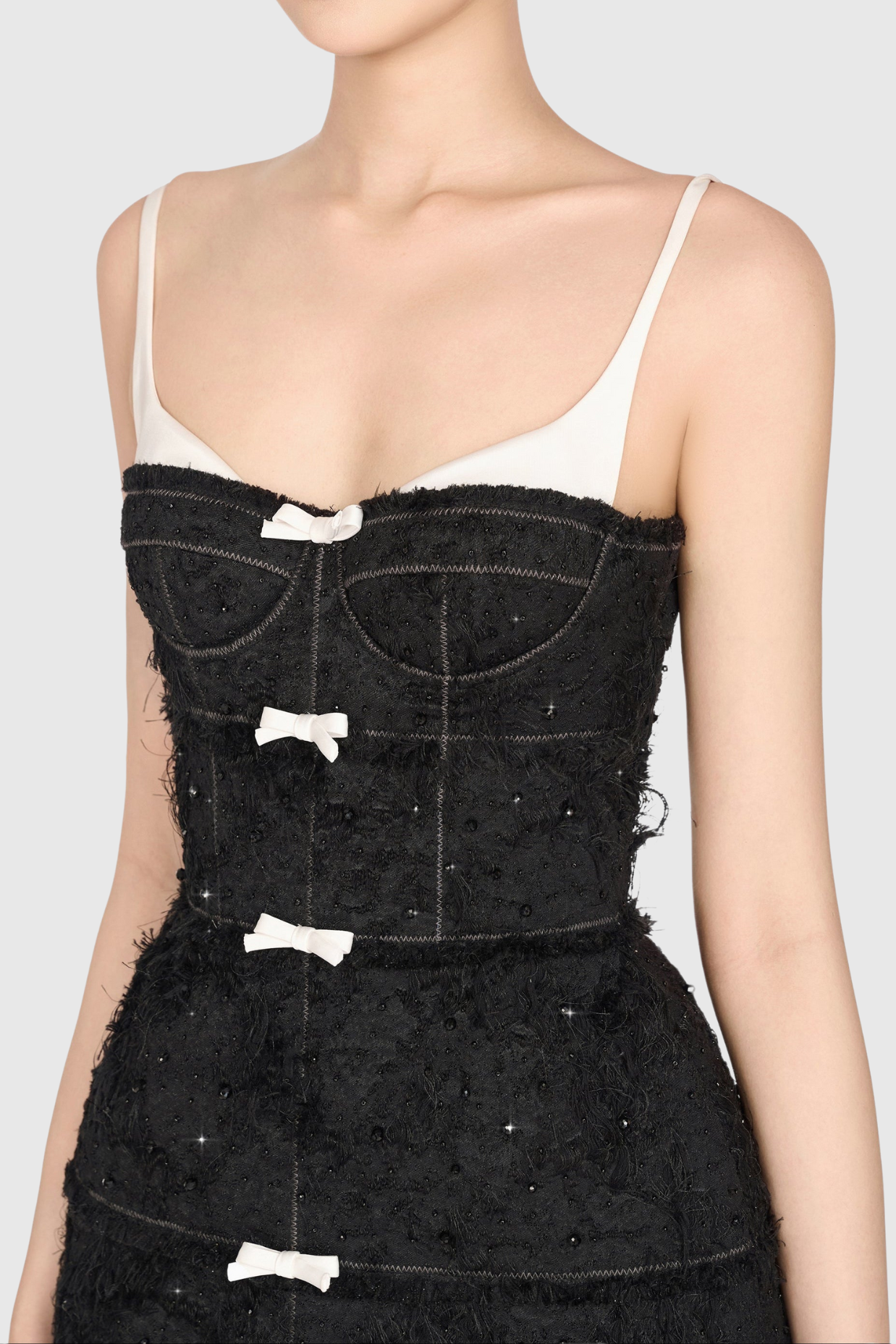 Santos Jacquard Beaded Cape - Black