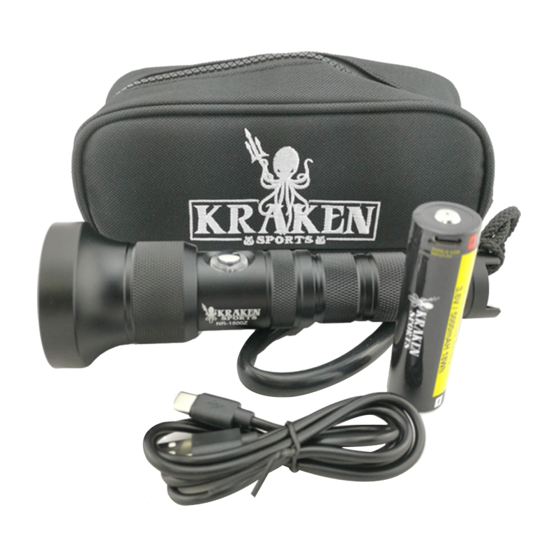Kraken NR1500 Zoom Fill light multi-power adjustable portable waterproof flashlight-nitescuba