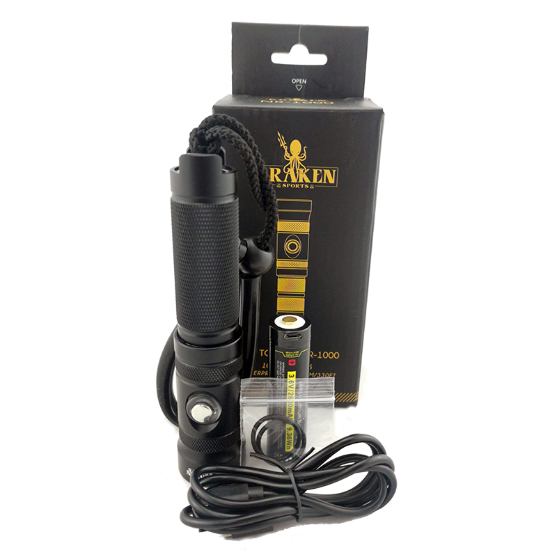 Kraken NR-1000 portable flashlight USB charging port suitable for various scenarios