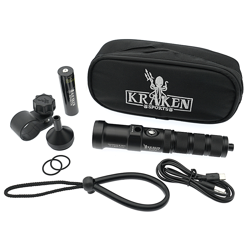 Kraken Snoot V2 800 Lumen Diving Light Portable Flashlight with Multiple Colors-nitescuba