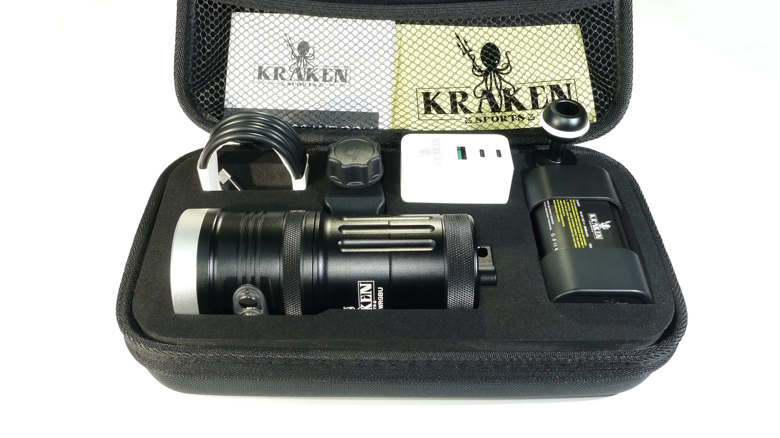 Kraken Hydra 4000 WRGBU 6000 high explosive diving flashlight with 4000 lumens