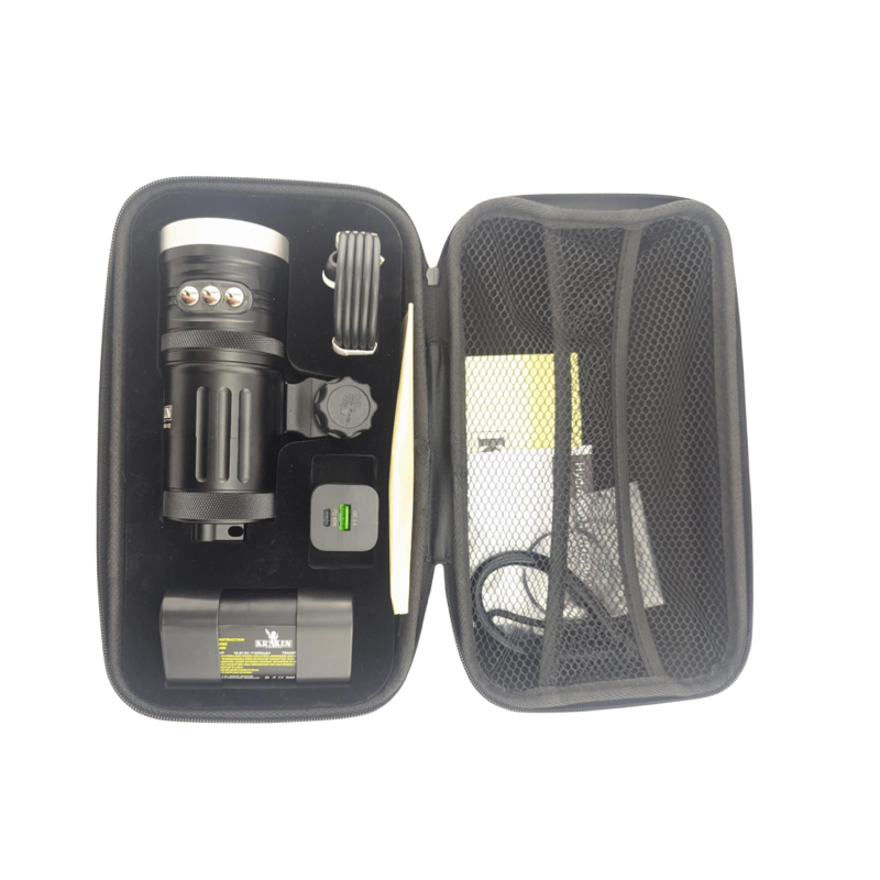 Kraken Hydra-6000-WRGBU multifunctional diving flashlight with multi-color UV light