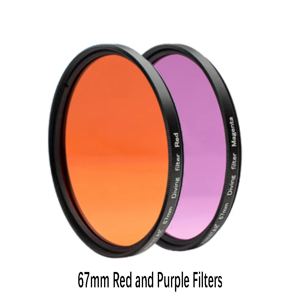DIVEVOLK Red Filter and Magenta Filter 67 mm thread, underwater photography accessories for color correction
