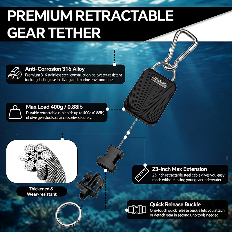 Scuba Retractable Lanyard Action Camera Accessories