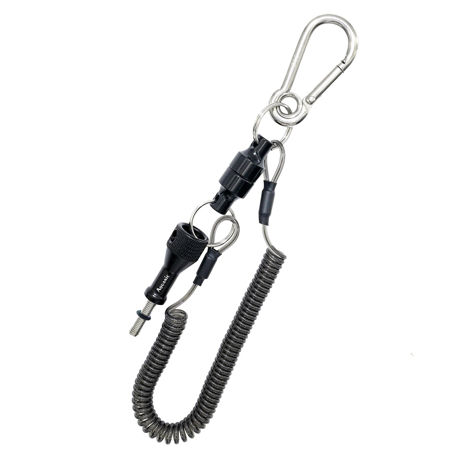 Aquanic UltraMagnetic Carabiner Keychain - Retractable Lanyard for Insta360/GoPro/DJI, Aluminum Thumbscrews, Quick Release-nitescuba