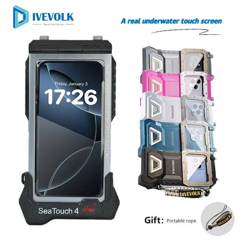 DIVEVOLK SeaTouch 4 MAX スマホ 防水ケース Seatouch 4 MaxPlus 水中用 タッチスクリーン対応 完全防水携帯