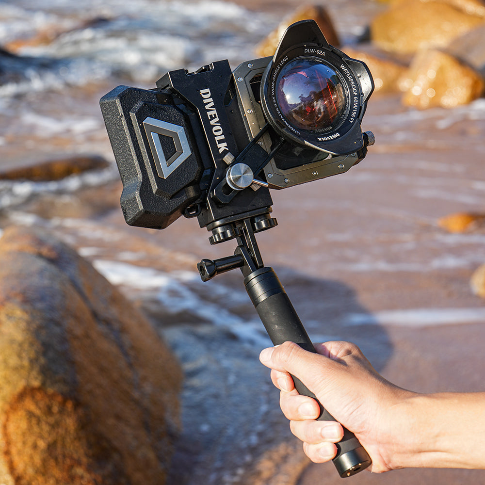 DIVEVOLK underwater Dual Lock Selfie Stick for Seatouch 4 Max underwater housing
