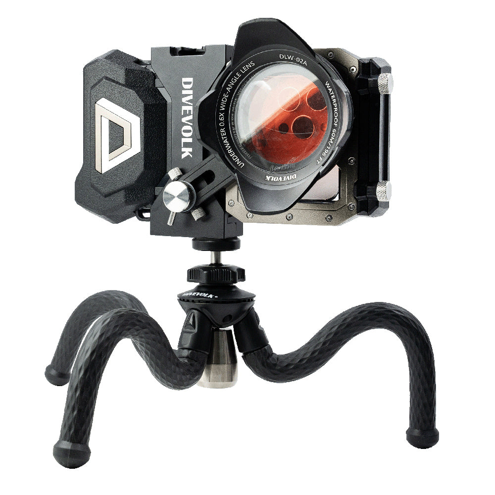 Underwater flexible tripod suitable for diving phone cases and compact cameras