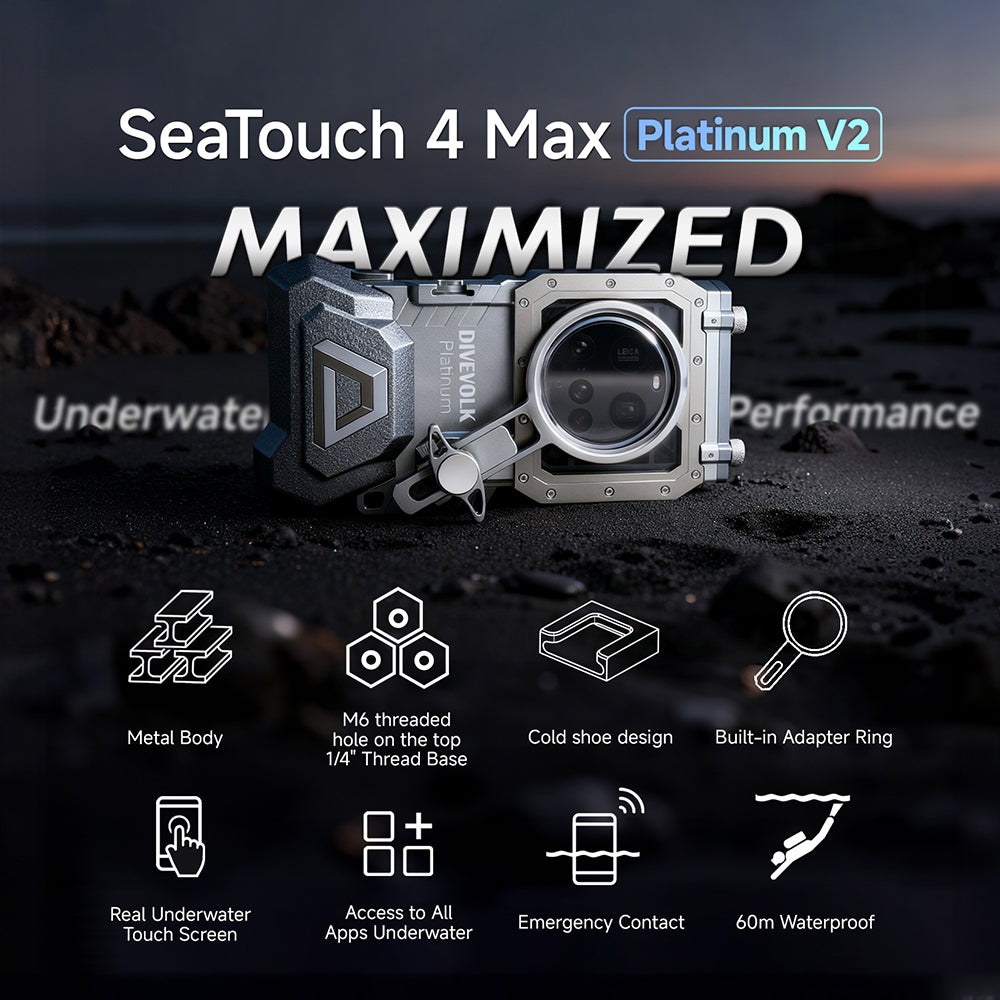 DIVEVOLK SeaTouch 4 Max Platinum Underwater Touchscreen Housing for Smartphone-nitescuba