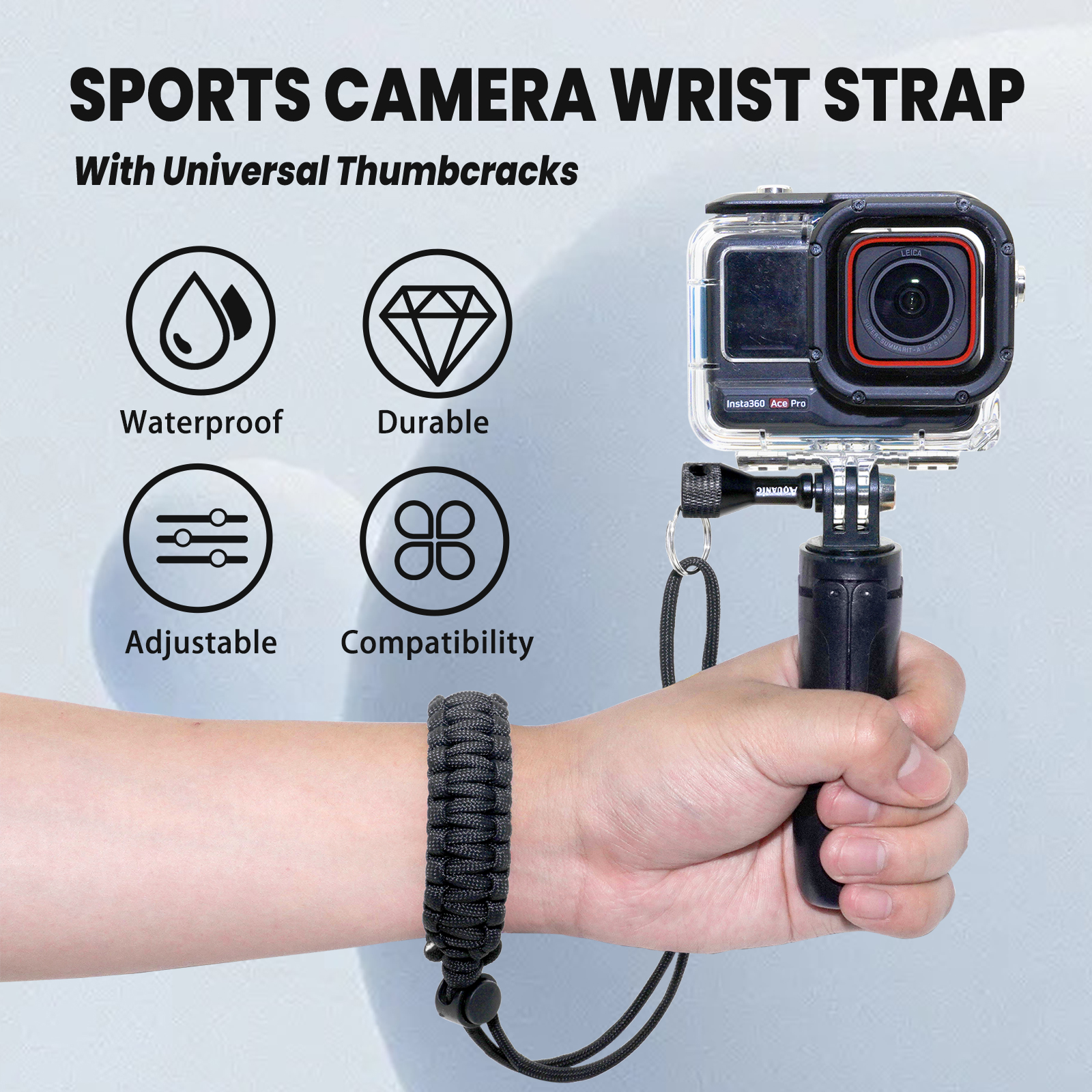 Aquanic Quick Release Adjustable Lanyard for GoPro/Insta360/DJI Cameras.