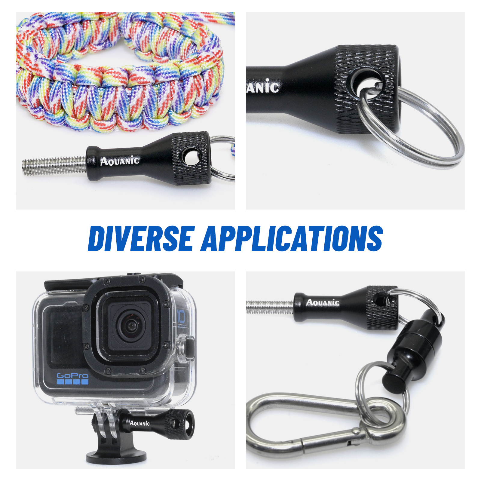 Aquanic holey Aluminum Alloy Thumbscrews for Gopro Hero 13/12/11/10/9/8/7/6/5/4/3+/3 and DJI osmo Sjcam Insta 360 Akaso-nitescuba