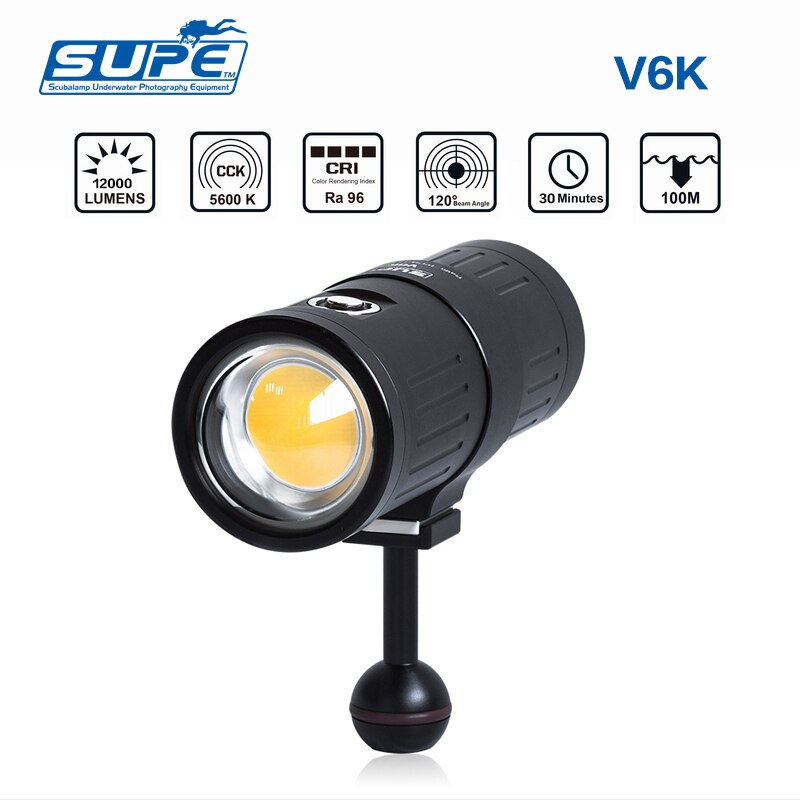 Scubalamp Supe V6k 6000 Lumen Diving Glare Video Light