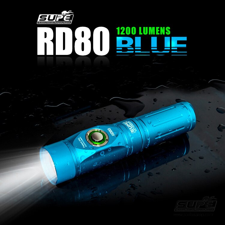 Supe Rd80 Diving Light Red Filter Flashlight 1200 Lumens-nitescuba