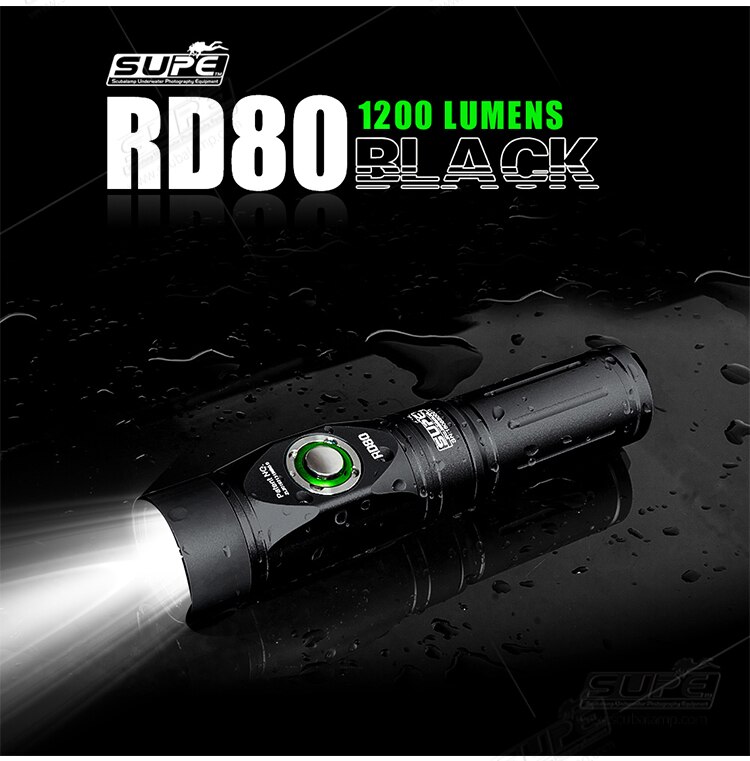 Supe Rd80 Diving Light Red Filter Flashlight 1200 Lumens-nitescuba