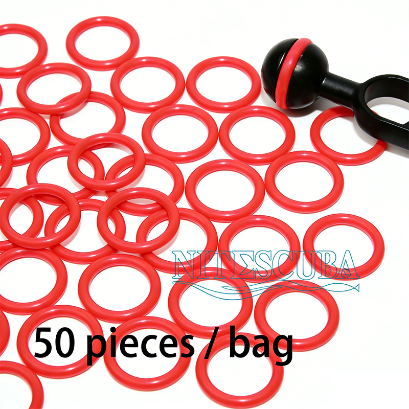 NiteScuba Standard 1-inch O-ring replacement kit - Red silicone sealant, suitable for underwater equipment.
