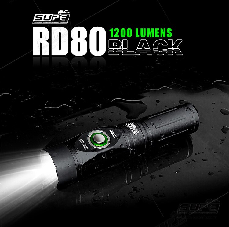 Supe Rd80 Diving Light Red Filter Flashlight 1200 Lumens-nitescuba