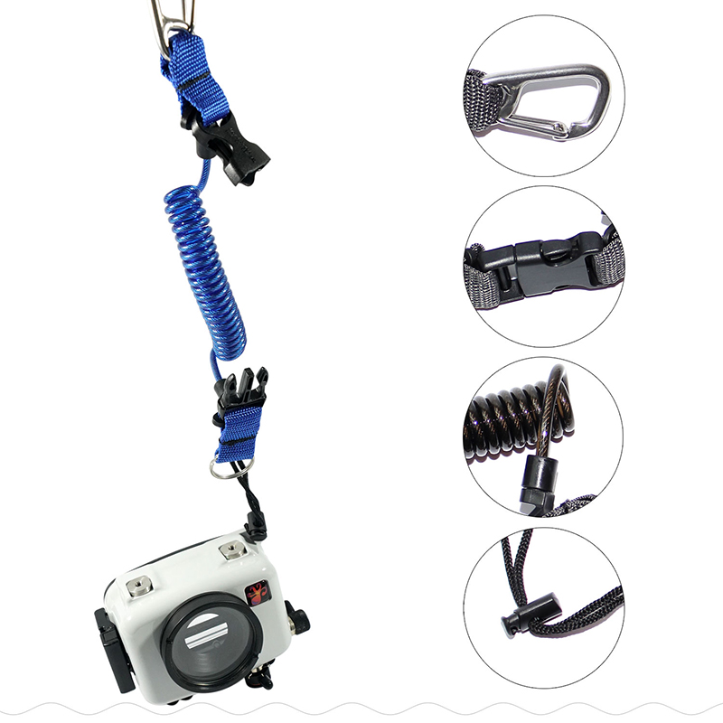 316 Anti-lost Spiral Spring Coil Camera Lanyard Clip Buckle