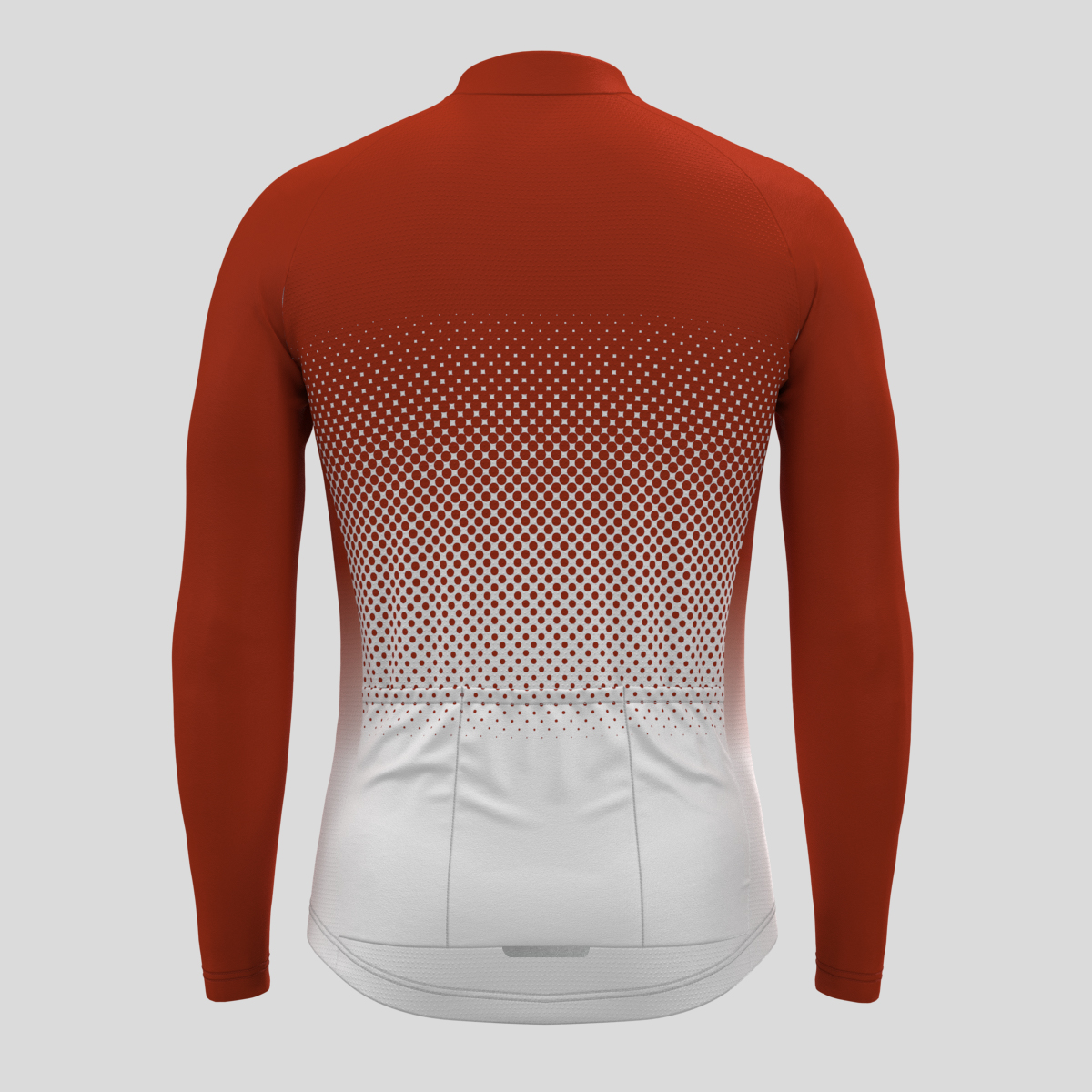 Polka Dot Gradient Men's LS Cycling Jersey - Brick