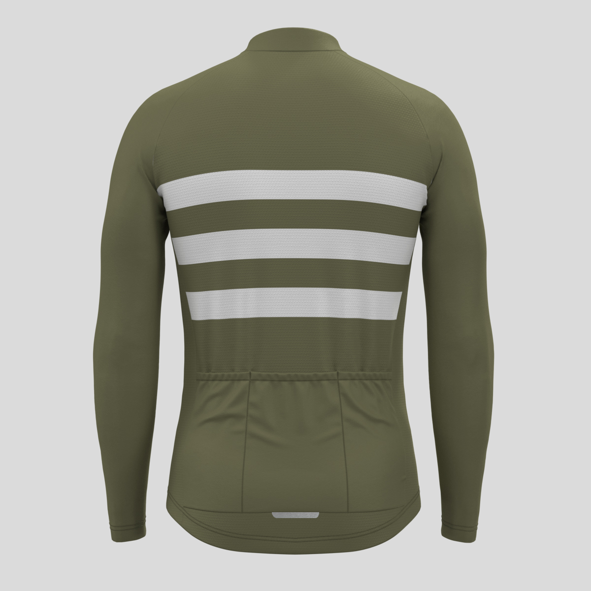 Men's Classic Stripes LS Cycling Jersey - Olive