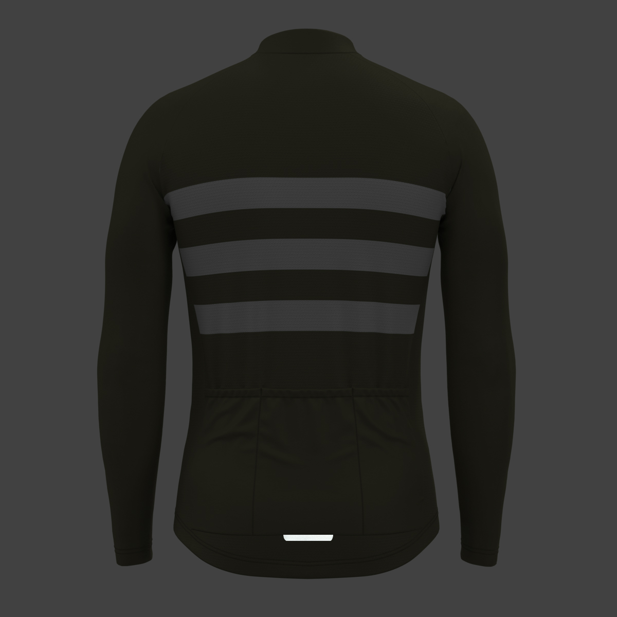 Men's Classic Stripes LS Cycling Jersey - Olive