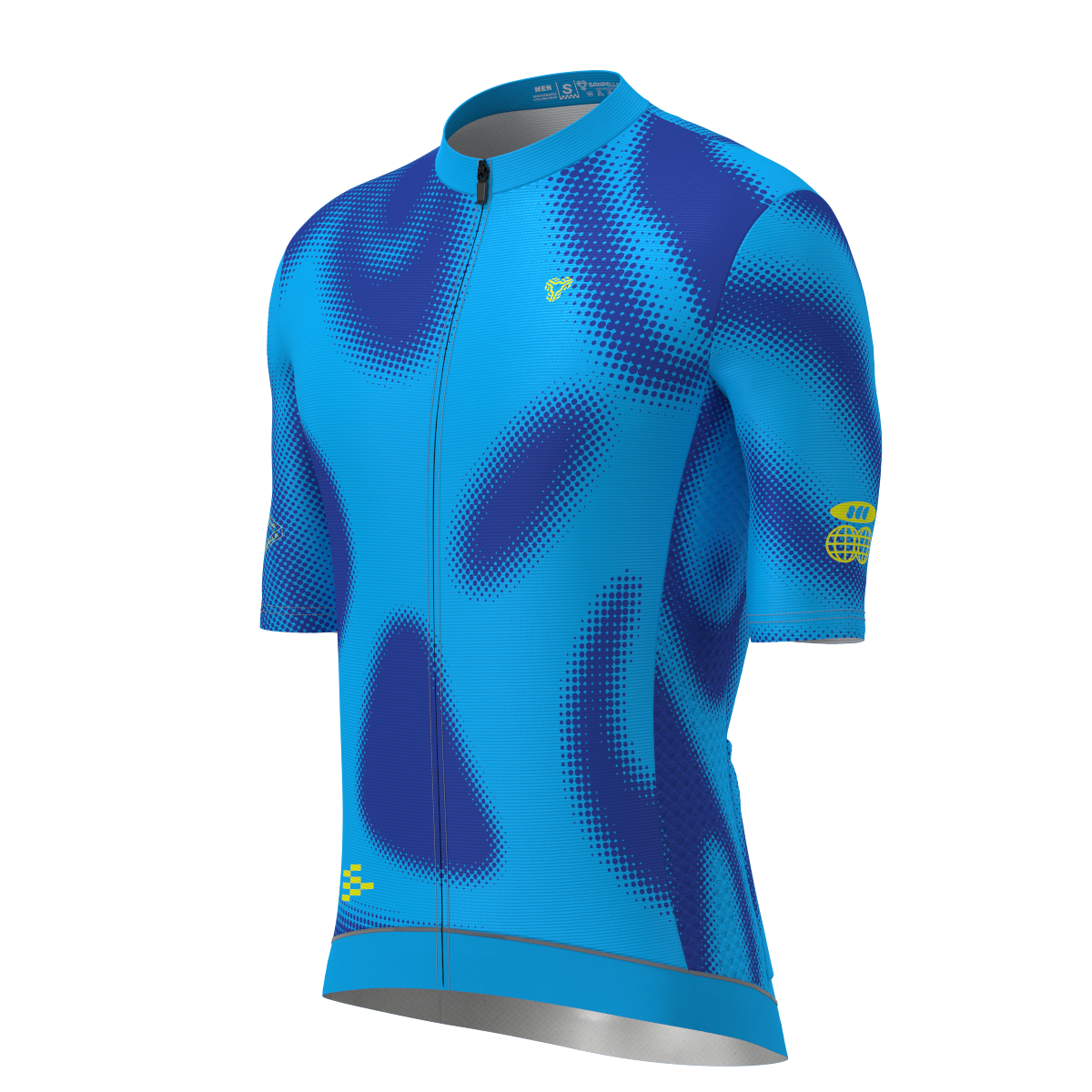 Men's Motivate Gradient dots Cycling jersey - Blue/Lime