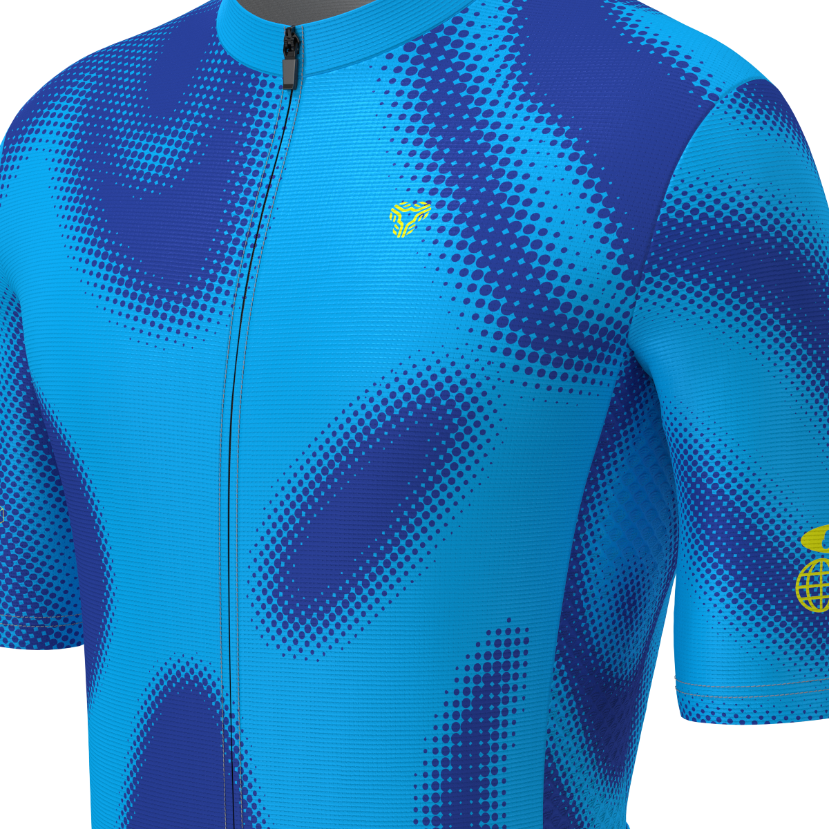 Men's Motivate Gradient dots Cycling jersey - Blue/Lime