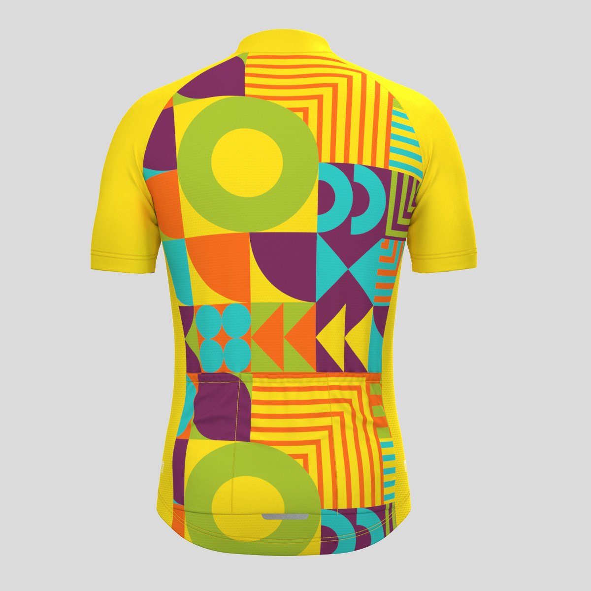 Abstract Bauhaus Men's Cycling Jersey - Yellow