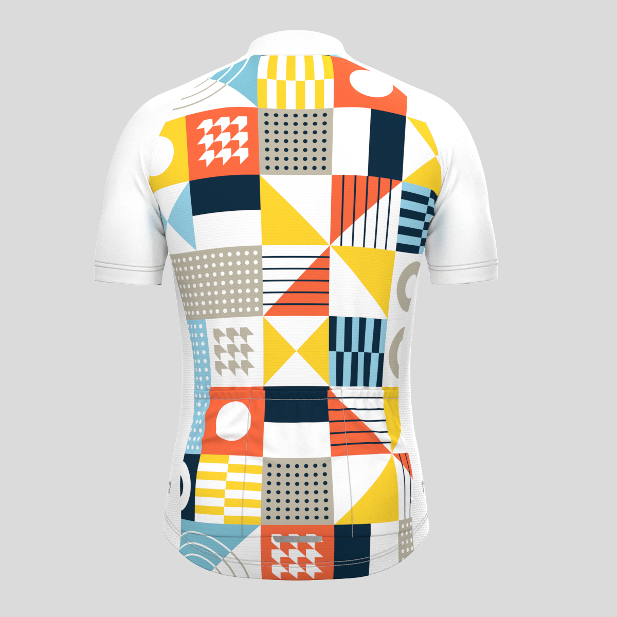 Abstract Geometric Men's Cycling Jersey - Blue