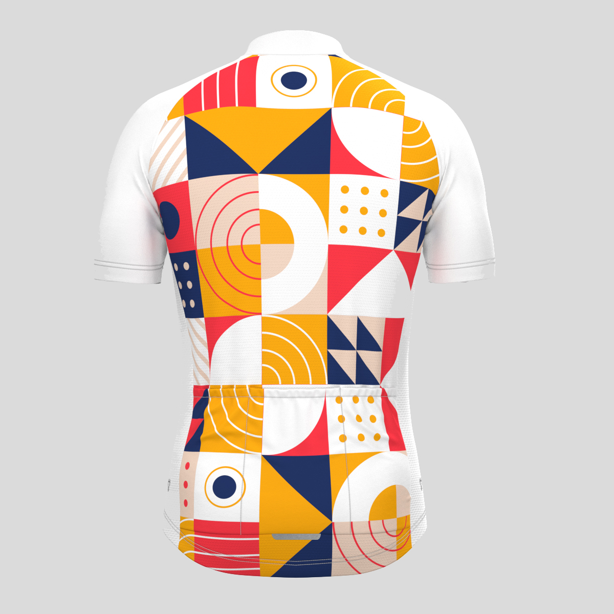 Abstract Geometric Men's Cycling Jersey - Orange