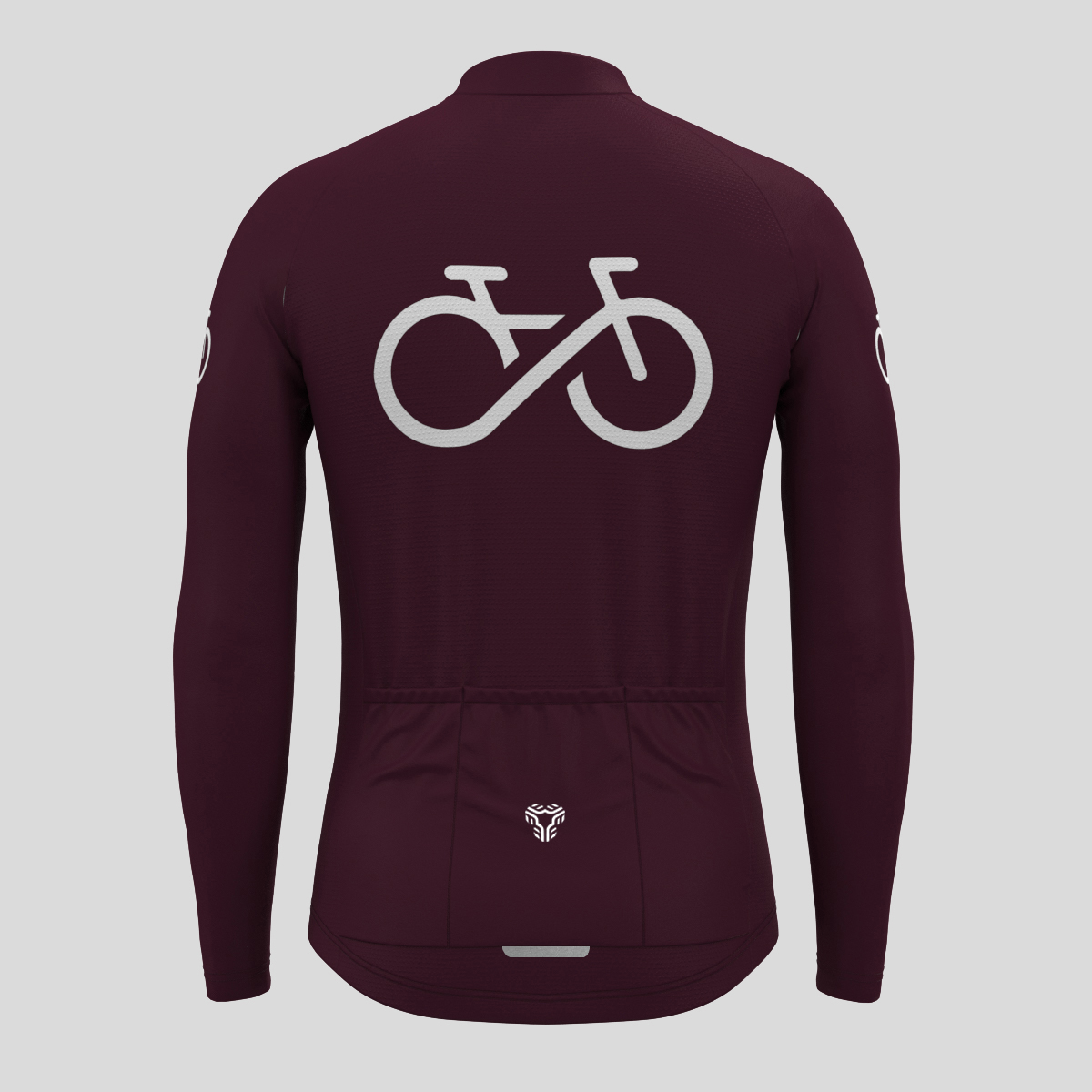 Bike Forever Men's LS Cycling Jersey - Burgundy