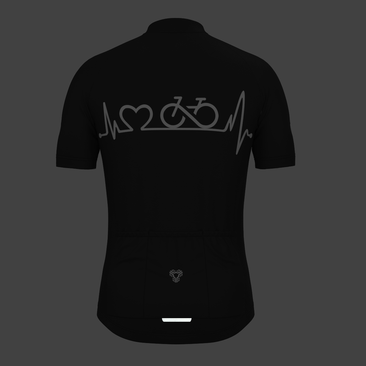 Bike Heartbeat Men's Cycling Jersey - Black