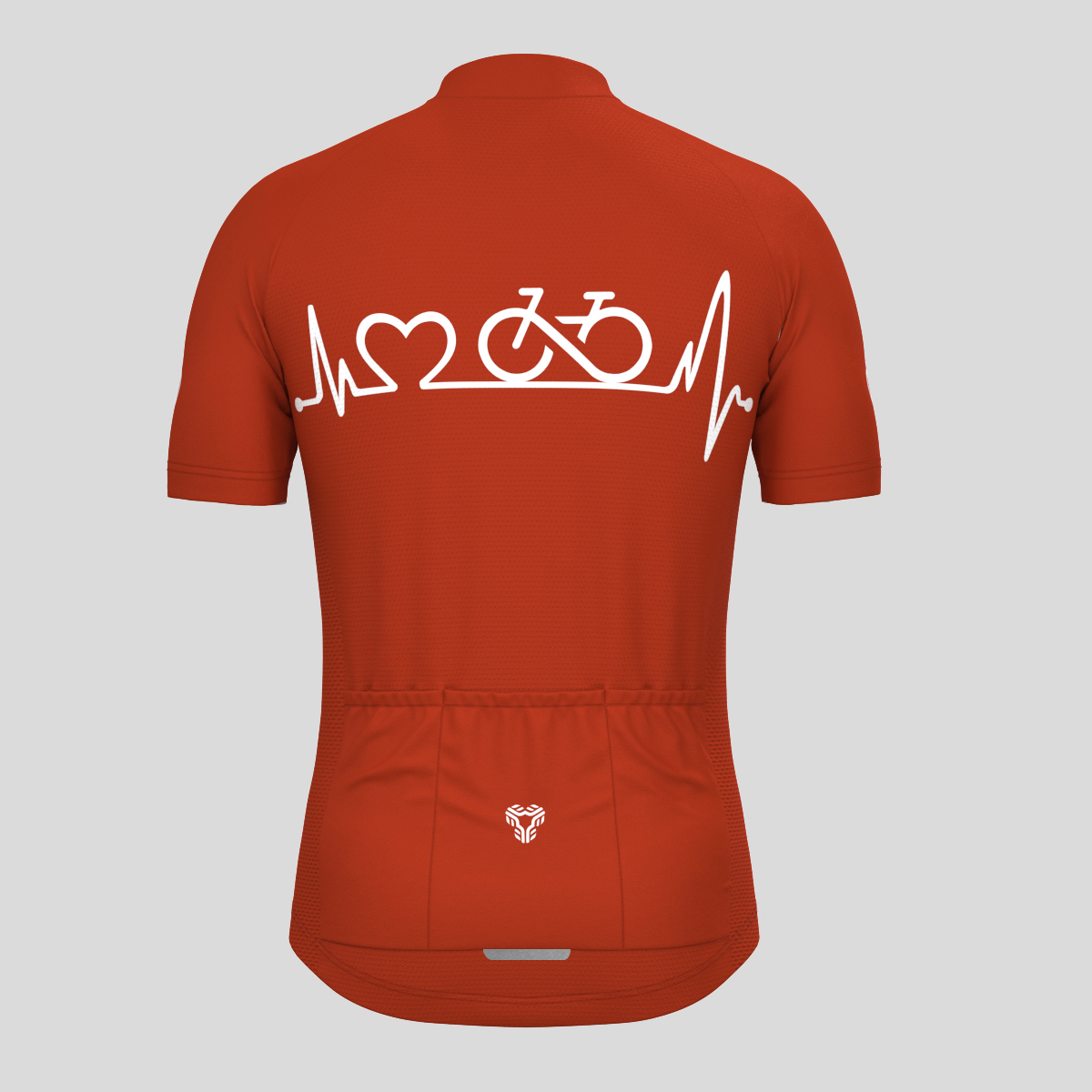 Bike Heartbeat Men's Cycling Jersey - Brick