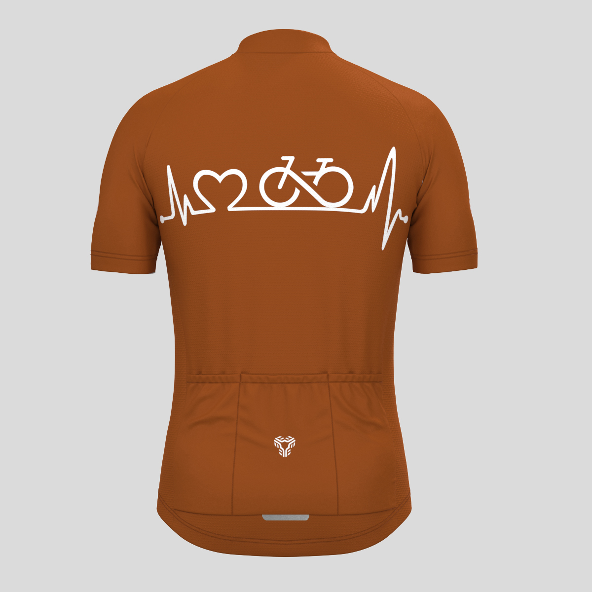 Bike Heartbeat Men's Cycling Jersey - Caramel