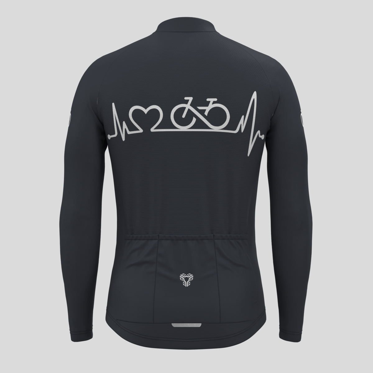 Bike Heartbeat Men's LS Cycling Jersey - Graphite